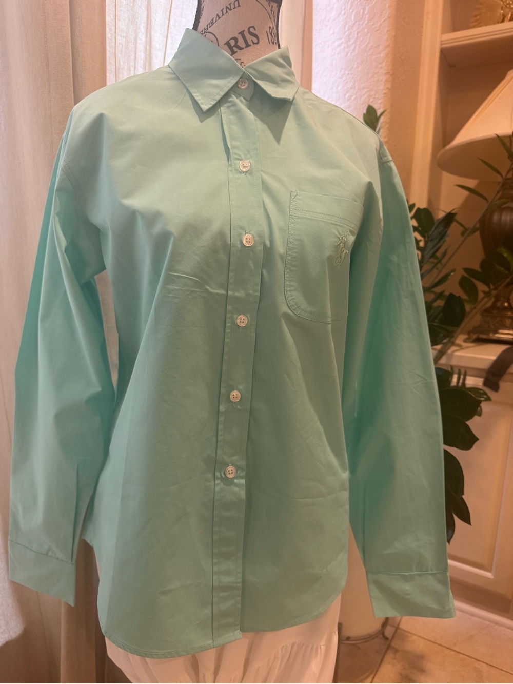 Polo by Ralph Lauren Light Teal Long-Sleeve Button-Down Shirt